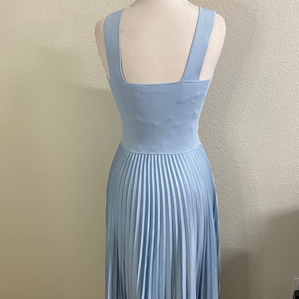 Theory Light Blue Ribbed Midi Dress Medium - Picture 4 of 5